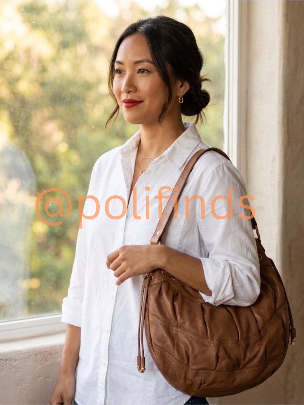 *90s Y2K *On trend Half Moon Slouch Unisex Brown Zip Enclosure Shoulder Bag